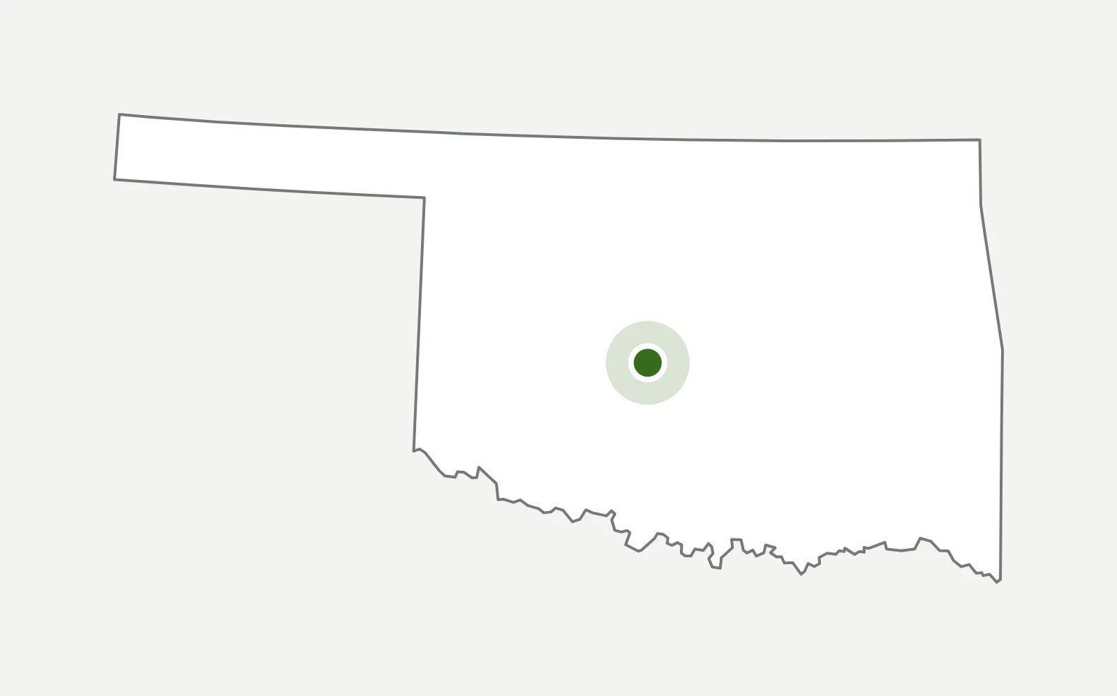 Map of Oklahoma with the SoilChem office location near Tuttle marked